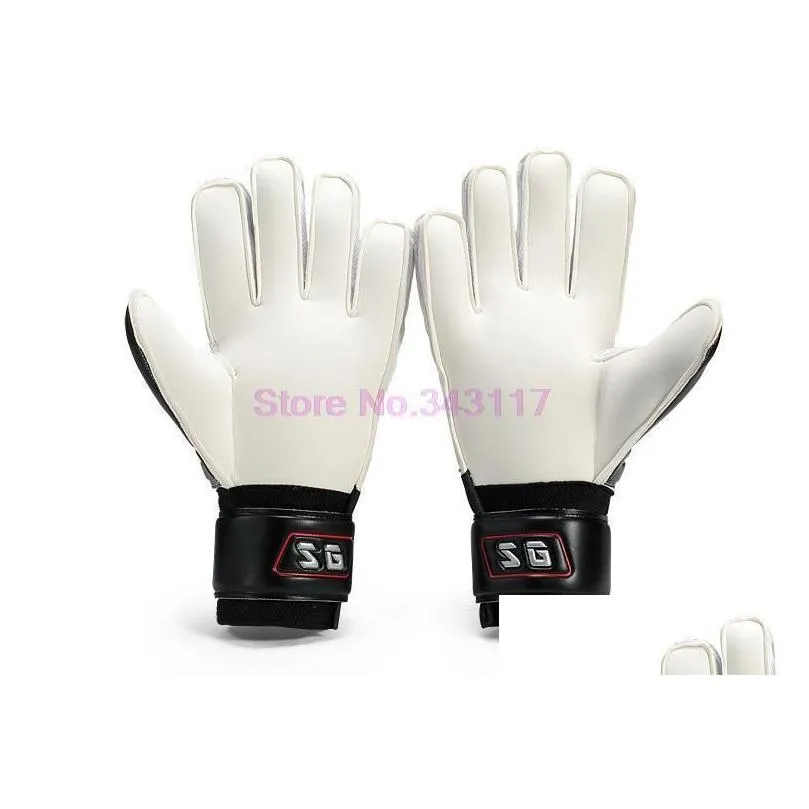 Size 7-10 Professional Soocer Goalkeeper Gloves Black Goalie Football Gloves Luvas De Goleiro Man Training Latex Gloves S142 220708