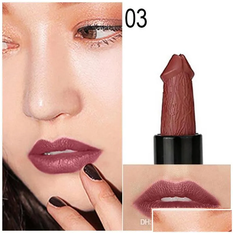 Lipstick 6Colors Mushroom Pecker Penis Willy Shaped Lip Hens Night Party Makeups Long Lasting Matte Drop Delivery Health Beauty Makeu
