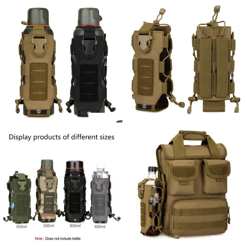 Water Bottles Backpacking Packs Travel Bag Cam Bottle Tactical Molle Nylon Pouch Canteen Er Holster Kettle Bags Climbing Holder Drop Dhmgp