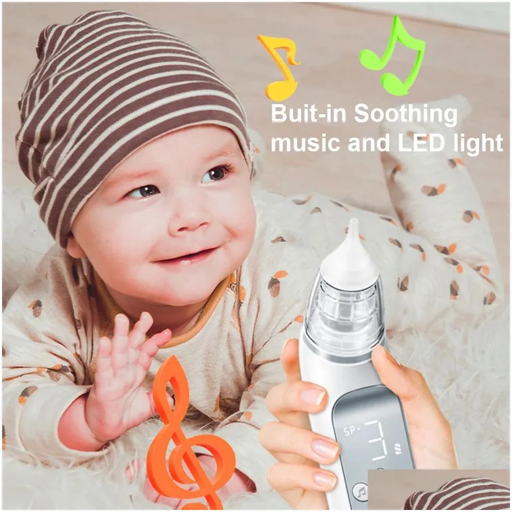 Nasal Aspirators# Baby Nasal Aspirator Electric Nose Sucker Nose Cleaner for Infants 3 Suction Levels Low Noise Anti-backflow 10 Soothing Music