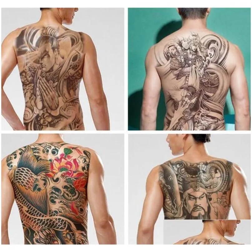 B3 Men Tattoos Flash Chinese Sticker Water For 48x34cm Man Fake God Waterproof C18122801 Tattoo Temporary Back Transfer Tattoo sqcdg