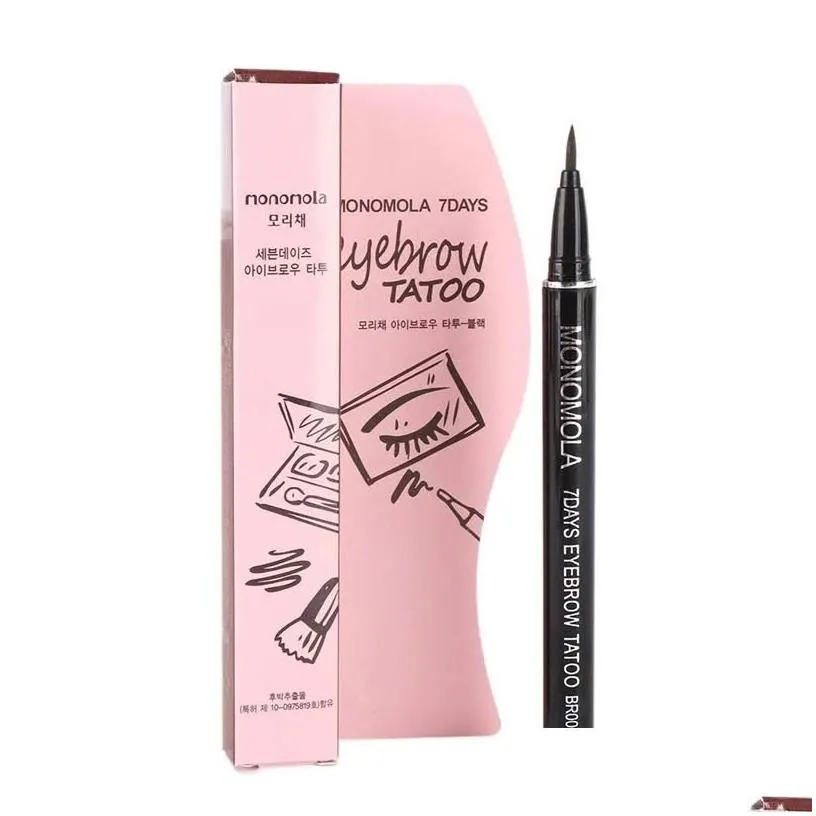 Eyebrow Enhancers Professional Waterproof Brown 7 Days Eye Brow Tattoo Pen Liner Long Lasting Makeup Women Product Drop Delivery Hea