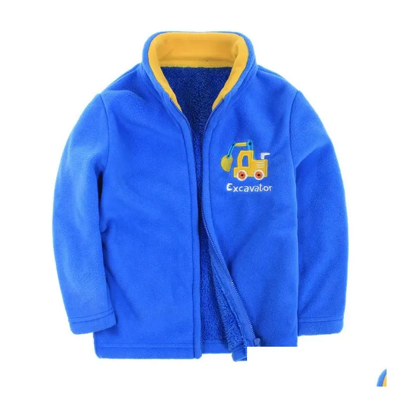 Winter Sweater Kids Boys Fleece Jacket Long Sleeve Zipper Plus Velvet Keep Warm Children`s Coat Cardigan Pattern new Arrival 201128