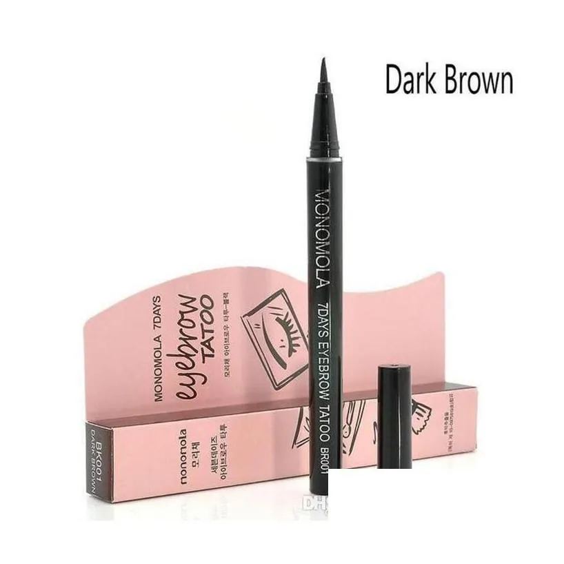 Eyebrow Enhancers Professional Waterproof Brown 7 Days Eye Brow Tattoo Pen Liner Long Lasting Makeup Women Product Drop Delivery Hea
