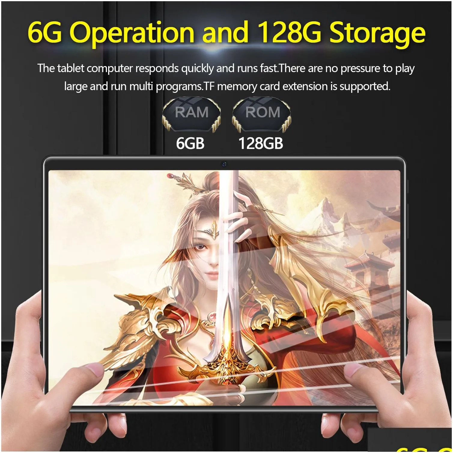 10.1 inch Android 12 Tablet PC Computer 6GB RAM+128GB ROM 8000mAh Dual Camera WIFI Bluetooth