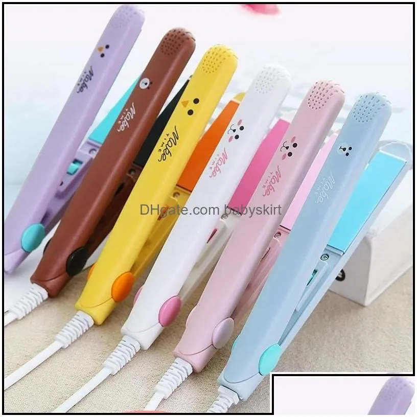 Hair Straighteners Care Styling Tools Products Mini Ceramic Electric Straightener Curling Irons Portable Travel Straightening Flat