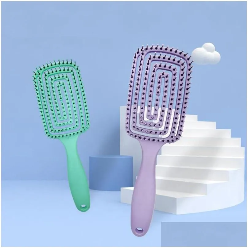 Scalp Massage large bending Combs Detangling Brush Natural Hair octopus hollow arc incense comb set