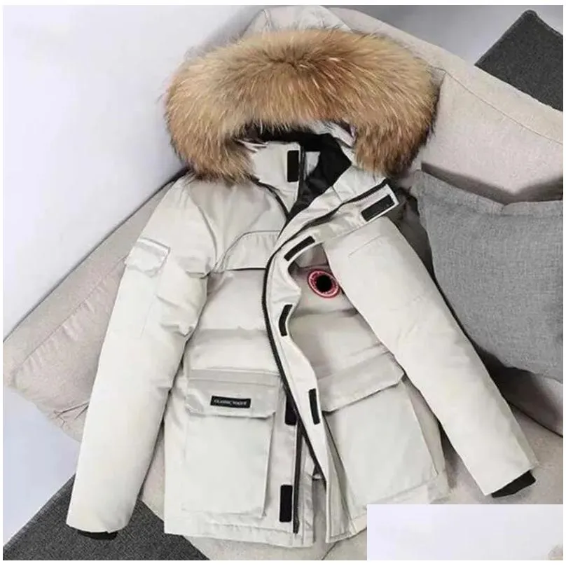 Goose Winter Coat Thick Warm Men`s Down Parkas Jackets Work Clothes Jacket Outdoor Thickened Fashion Keeping Couple Live Broadcast Coat387 BSHN M31O
