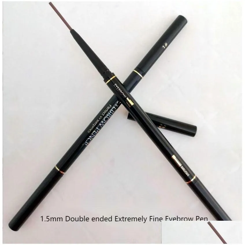 Makeup 1.5mm ultra-fine core automatic double headed eyebrow pencil with eyebrow brush sweat resistant and non dizzy fine core eyebrow pencil health and