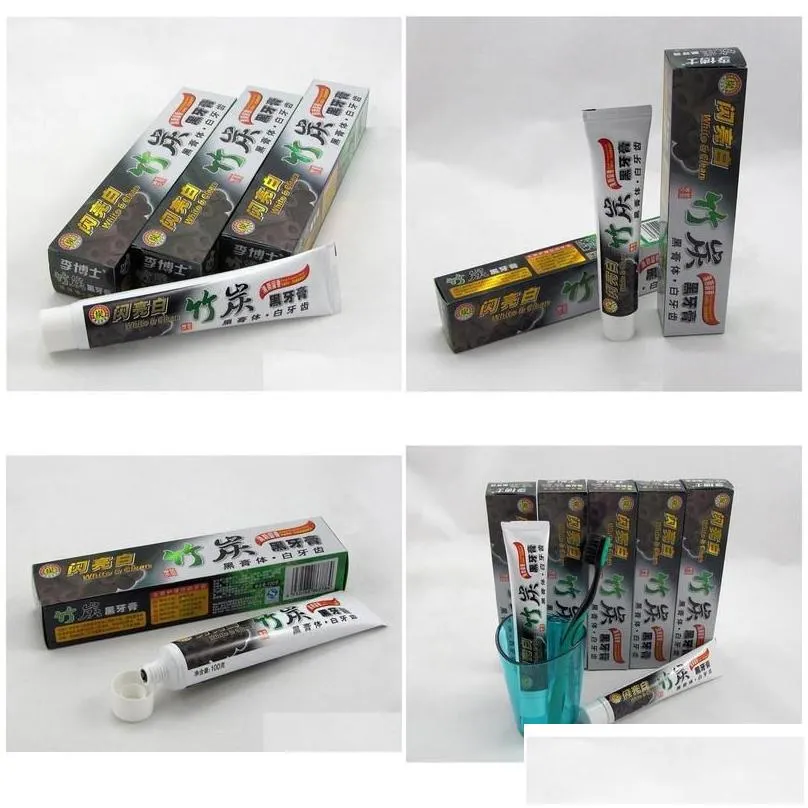 Toothpaste New Charcoal Tootaste White And Clean Whitening Black Bamboo Oral Tooth Paste Drop Delivery Health Beauty Dhixr