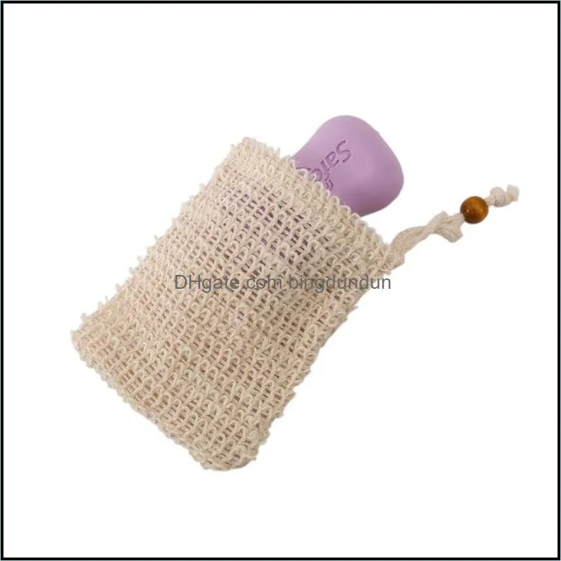 natural exfoliating mesh soap savers bag scrubbers pouch holder for shower bath foaming and drying 9x14.5cm