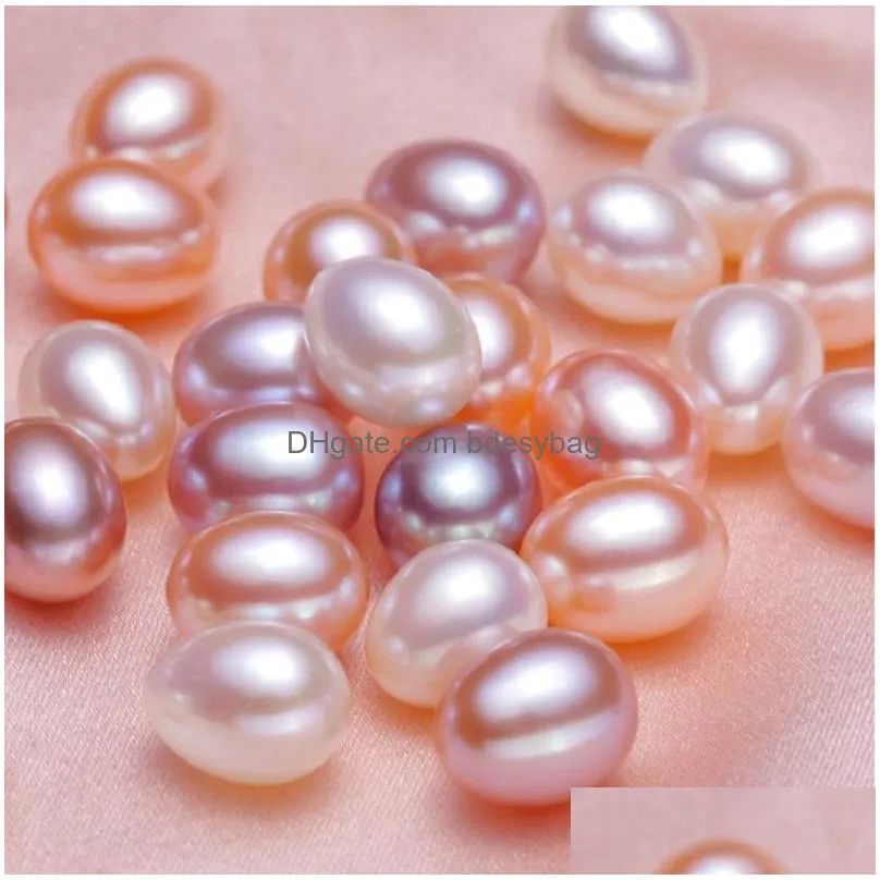 2017 new diy elliptical high light half a hole white pink purple natural  water pearl 57mm loose beads of pearl wholesale