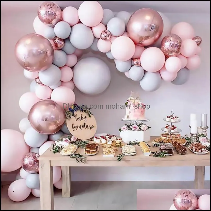 macaron pink balloon garland arch kit wedding birthday kids globos rose gold confetti latex ballon baby shower