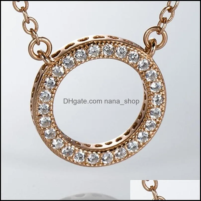 pendant rose gold color brand crystal necklace fashion jewelry for women 3413 q2