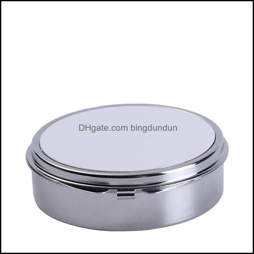 party favor sublimation metal jewelry box stainless steel round packaging box diy small item boxes