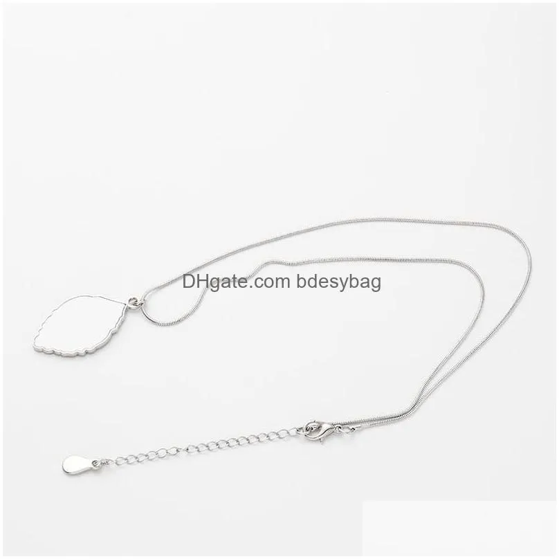 sublimation blank necklace designer jewelry diy leaf pendants alloy silver plated thanksgiving day party snake chain necklaces choker for women men