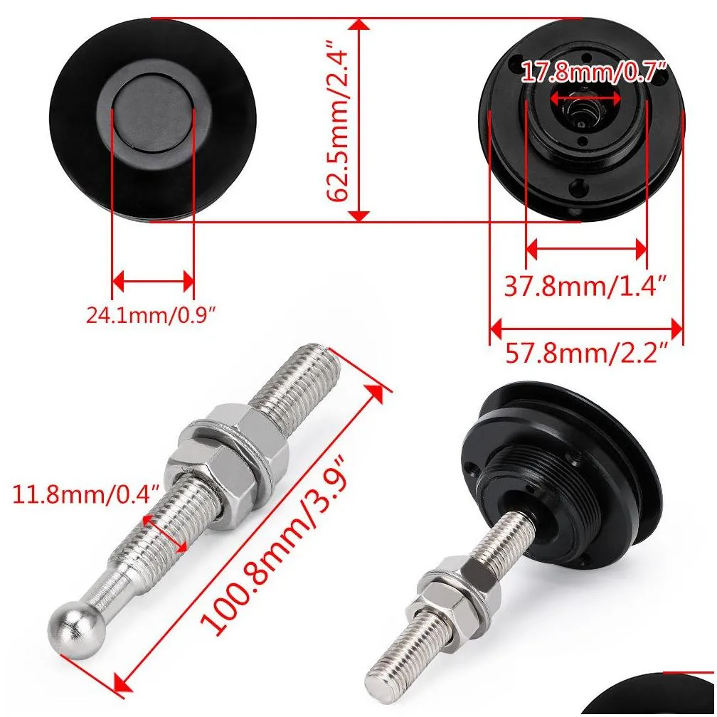 sport universal push button billet hood pins lock clip kit car quick latch for ford mustang 4.6l v8 9604 hp31bk