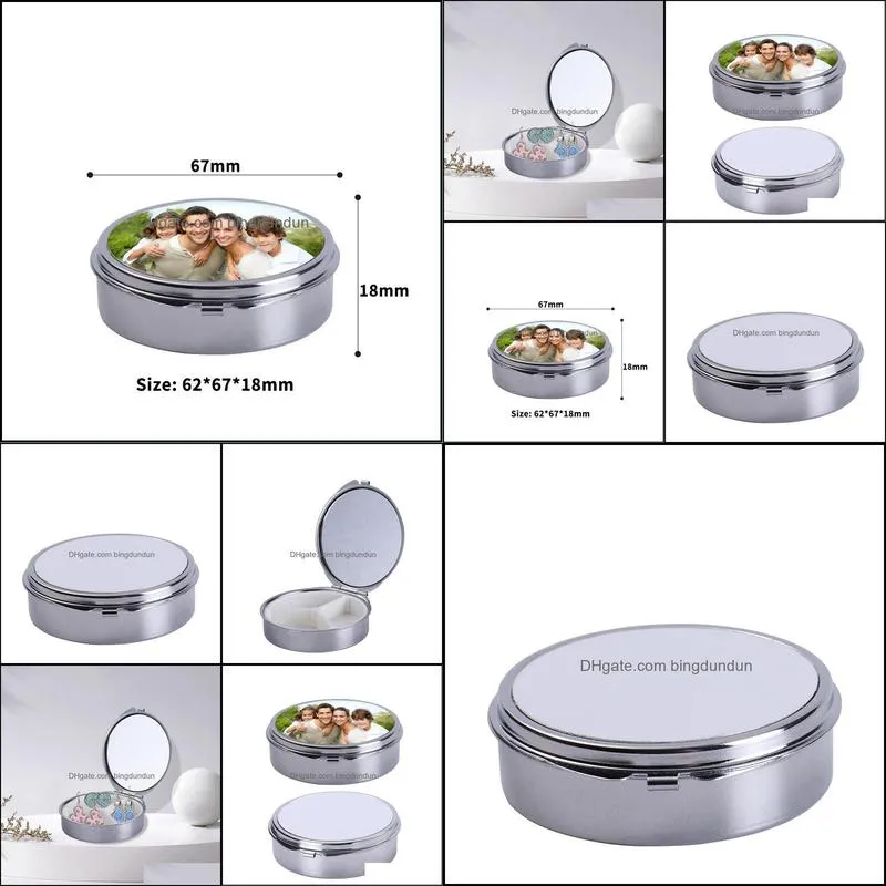 party favor sublimation metal jewelry box stainless steel round packaging box diy small item boxes