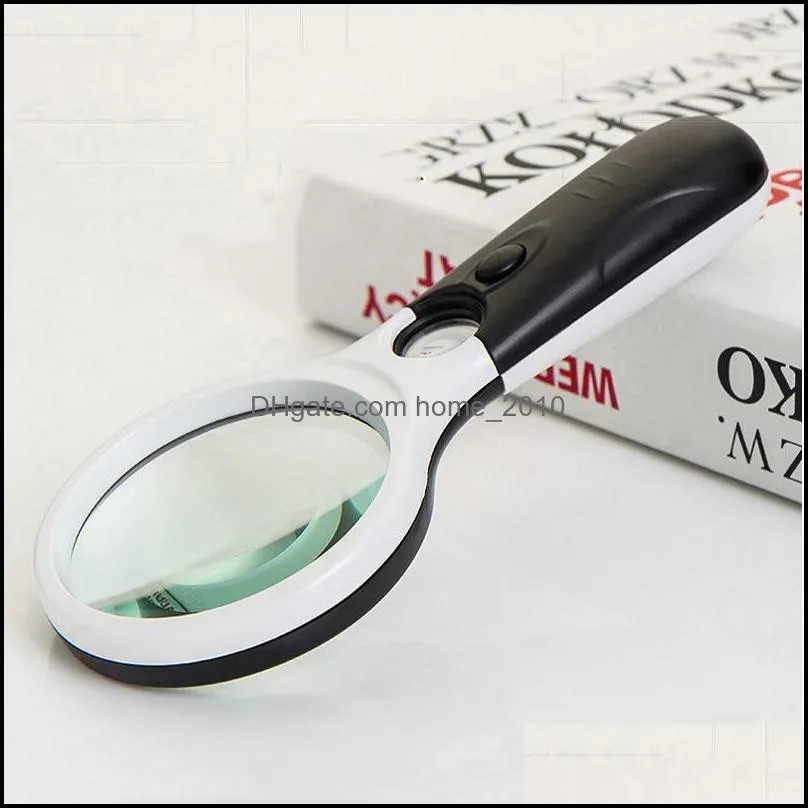 3 lights high magnifier 3/45 times handheld appreciation magnifying mirror antique jewelry identification magnifying glass vtky2057