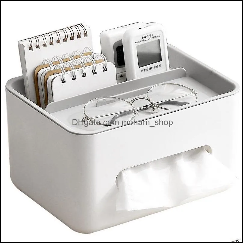 multifunctional box cover napkin holder home office storage wipes case desk organizer paper towel
