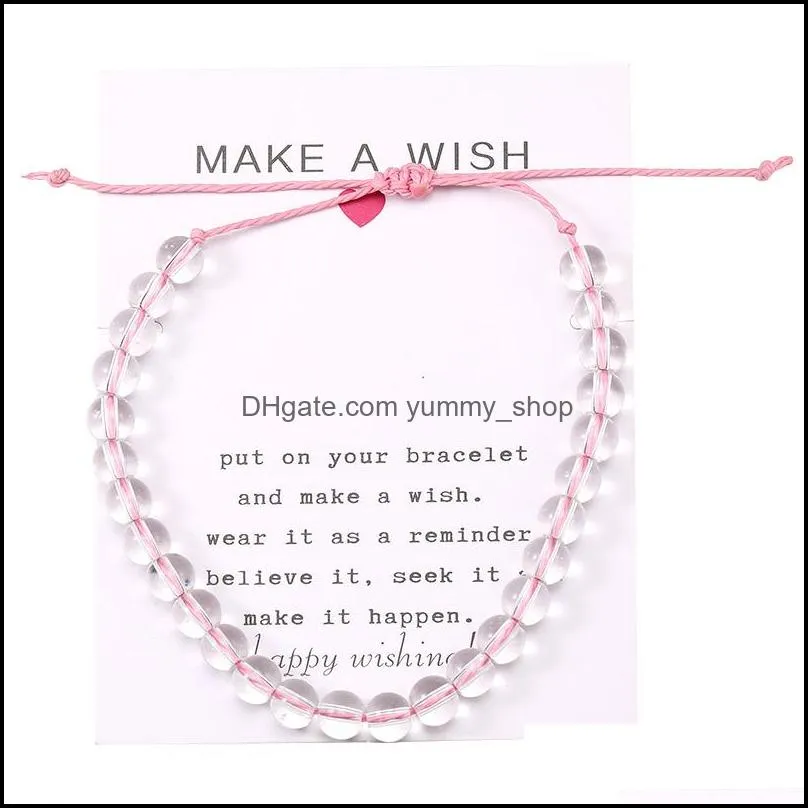 4 ocean natural stone transparent beads beaded bracelet women rope friendship bracelet boho beach jewelry handmade wish gifts
