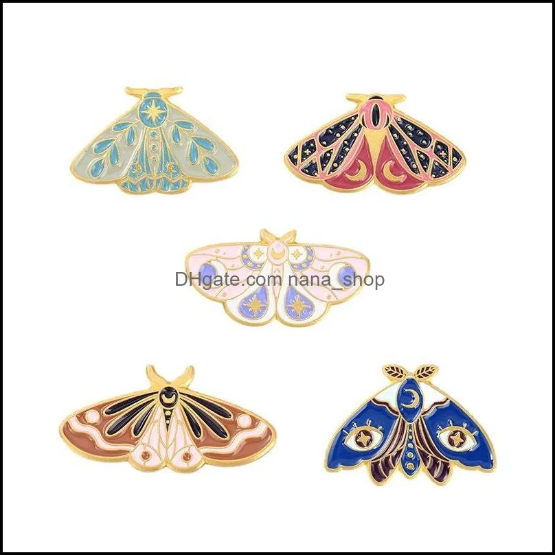 women insect series clothes brooches butterfly moth model drop oil pins european alloy moon eye enamel  backpack badge jewelry