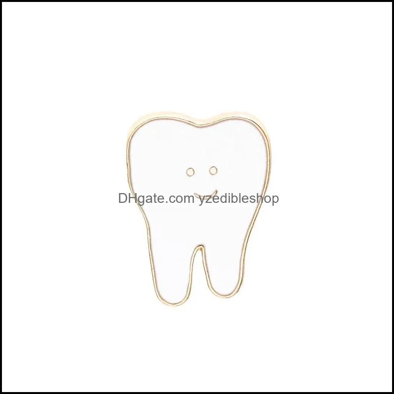 cute cartoon smile teeth brooch for boys lapel pin hat/bag pins denim shirt creative enamel pin brooch jewelry gifts for dentist