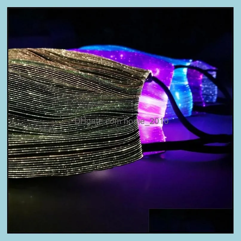 halloween fashion glowing mask with pm2.5 filter 7 colors luminous led face masks for christmas party festival masquerade rave