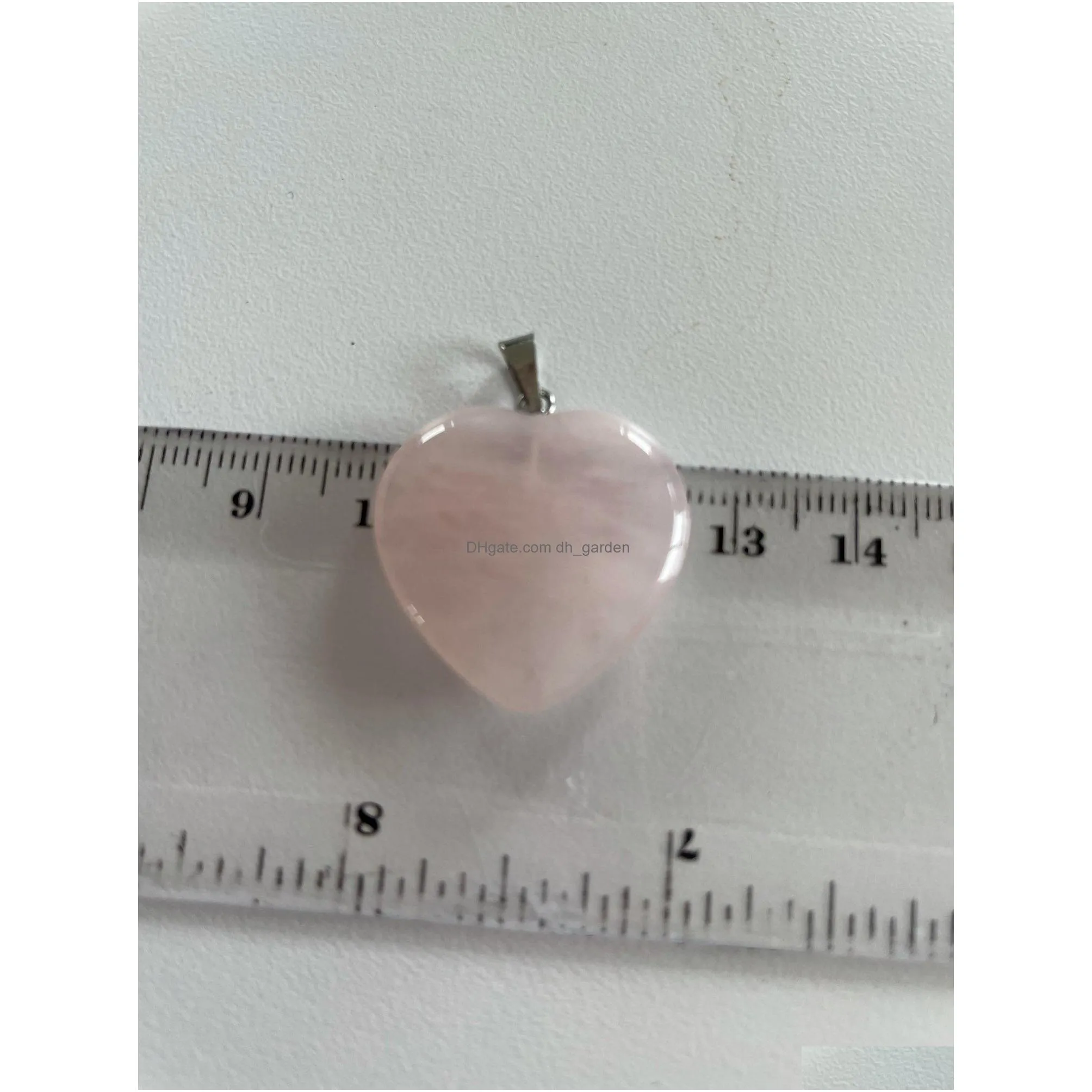 rose quartz heart natural stone charms chakra healing pendant diy necklace earrings jewelry making