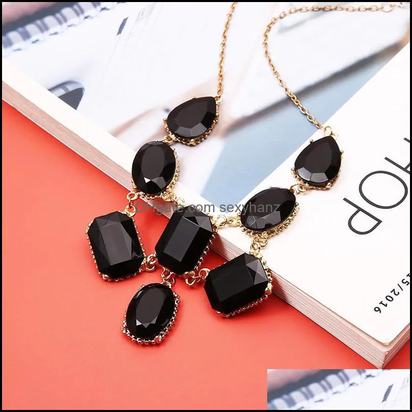 tenande sexy big statement beads flowers water droplets crystal necklaces pendants for women tattoo palace party jewelry gifts