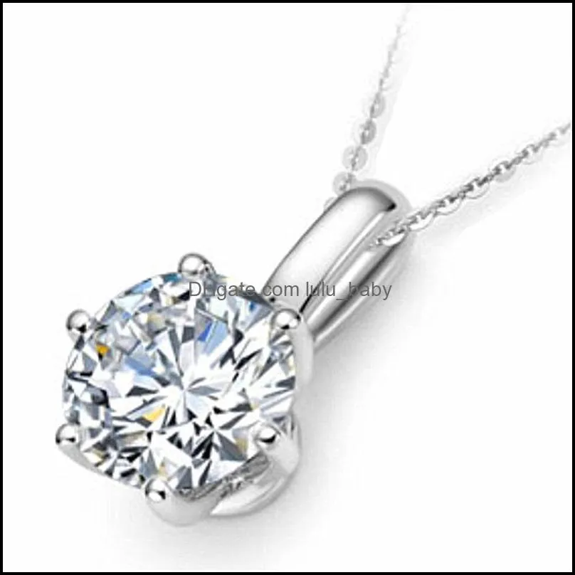 innovative and beautiful classic pendant necklace imitation moissanite claw inlaid loose diamond necklace