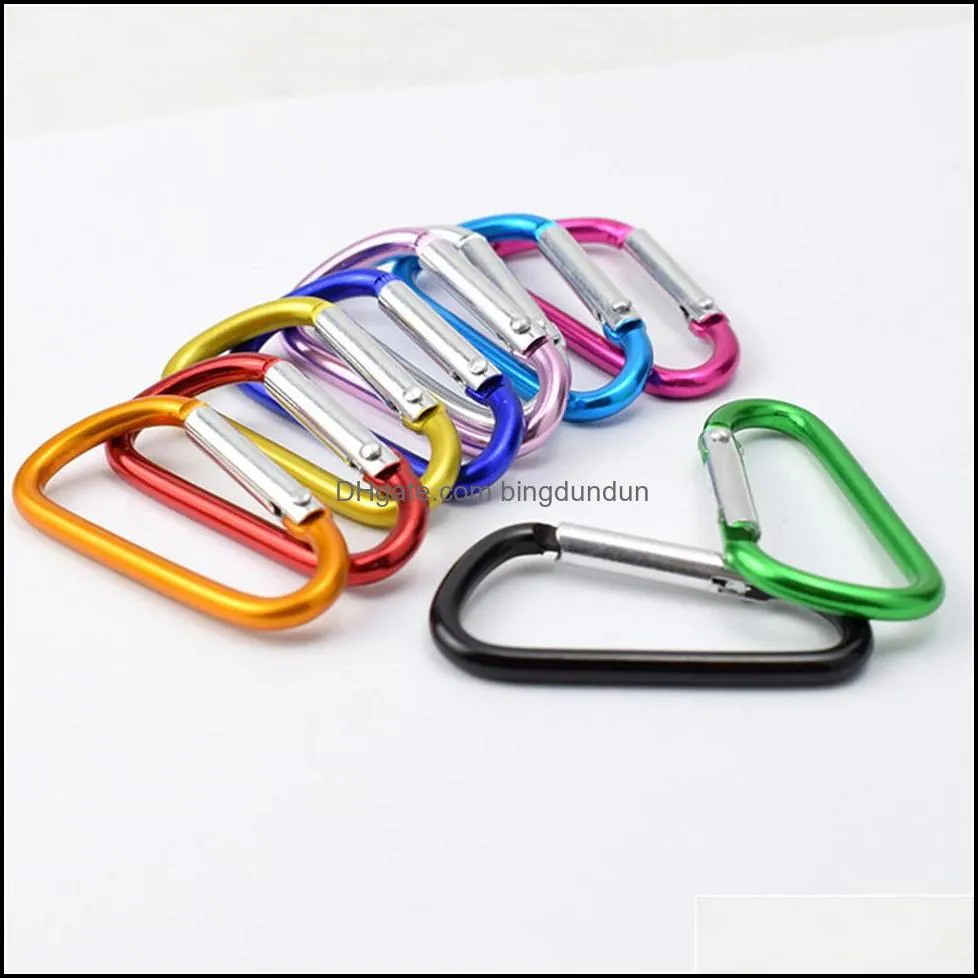 carabiner ring keyrings key chains outdoor sports camp snap clip hook keychain hiking aluminum metal convenient hiking camping clip on