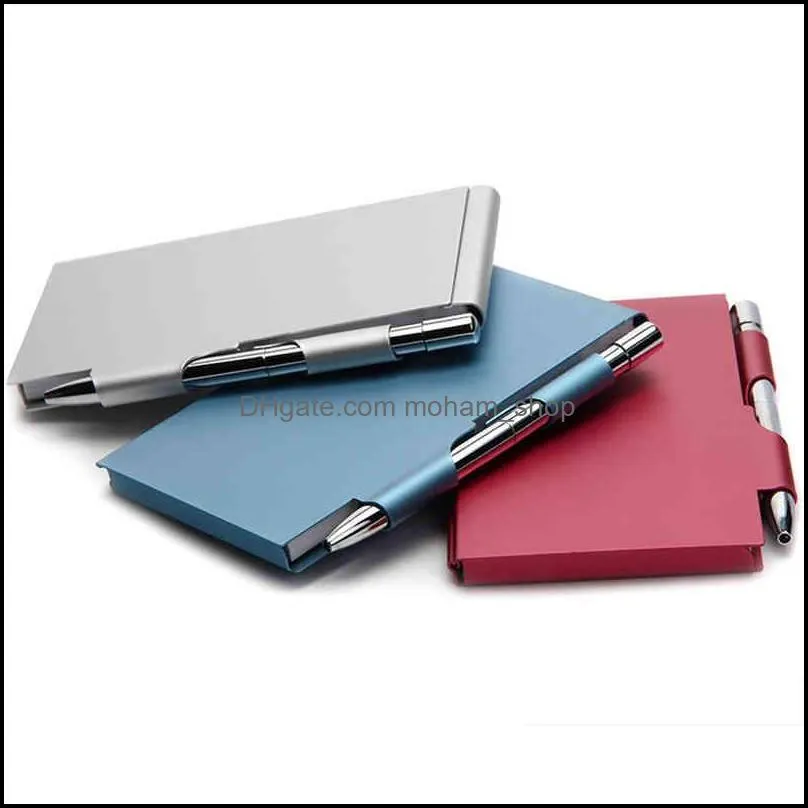 aluminum notes portable journal paper executive notebook hardcover stylish metal small notebooks office daily memo business gift