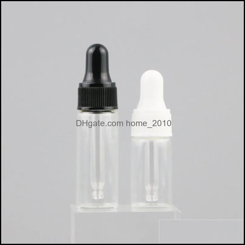 1ml 2ml 3ml 4ml 5ml glass bottle clear essential oil serum with dropper perfume bottles reagent pipette liquid refillable fragrance cosmetics travel