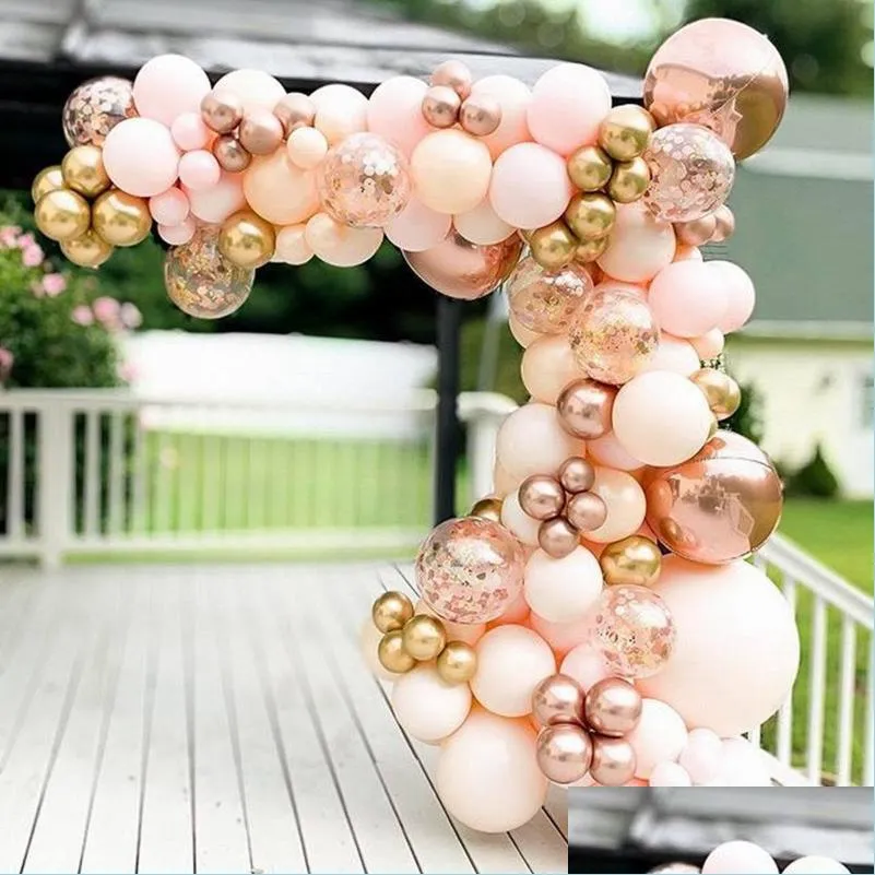 macaron pink balloon garland arch kit wedding birthday kids globos rose gold confetti latex ballon baby shower