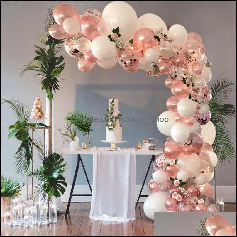 macaron pink balloon garland arch kit wedding birthday kids globos rose gold confetti latex ballon baby shower