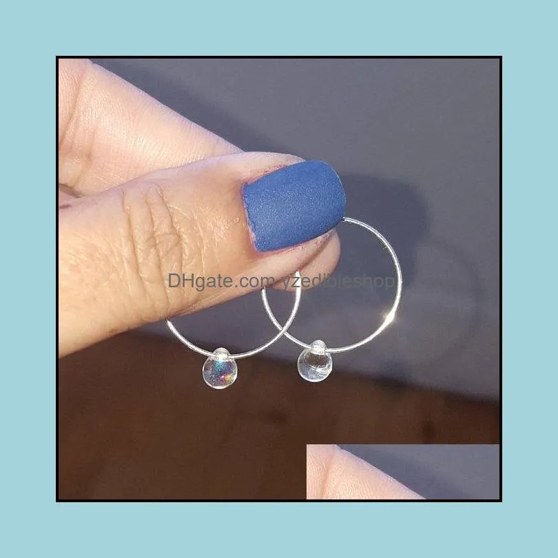  trendy hoop earrings light weight glass crystal bead dangle earring for women design jewelry summer love