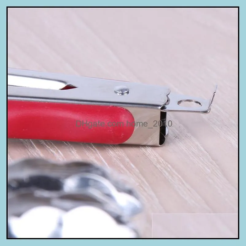 9/12/14 inch stainless steel food bread clip non magnetic red handle multifunctional bbq clamp kitchen dh0057