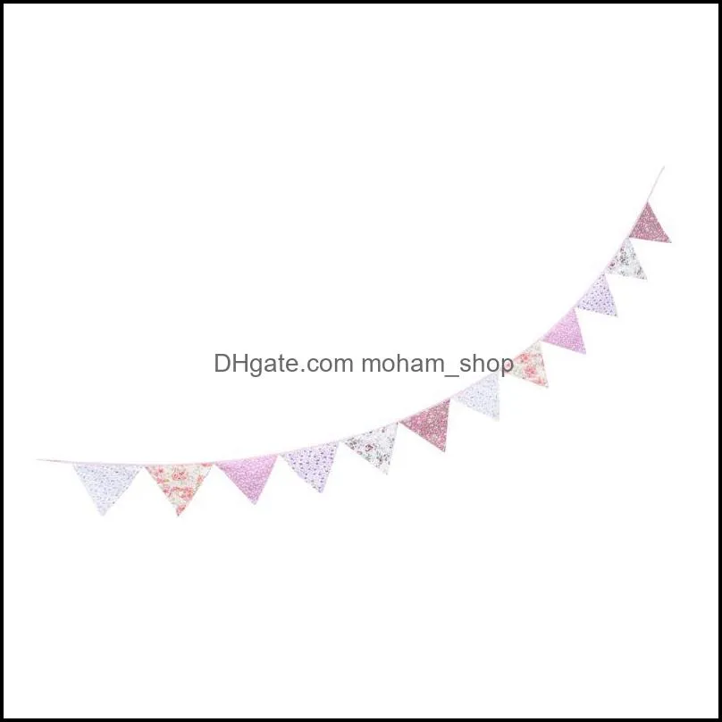 floral bunting banner vintage triangle flag garland for wedding baby shower