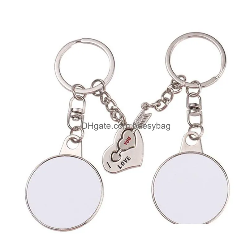 lover sublimation blank accessoy diy designer keychains arrow heart keychains wallet handbag couples car key ring jewelry for woman man friend valentines day