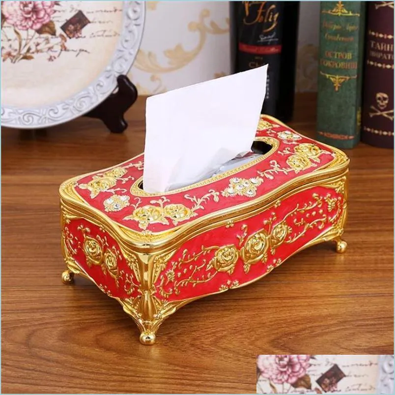 15 types european retangle napkin paper organizer for bathroom toilet holder luxury vintage style storage box