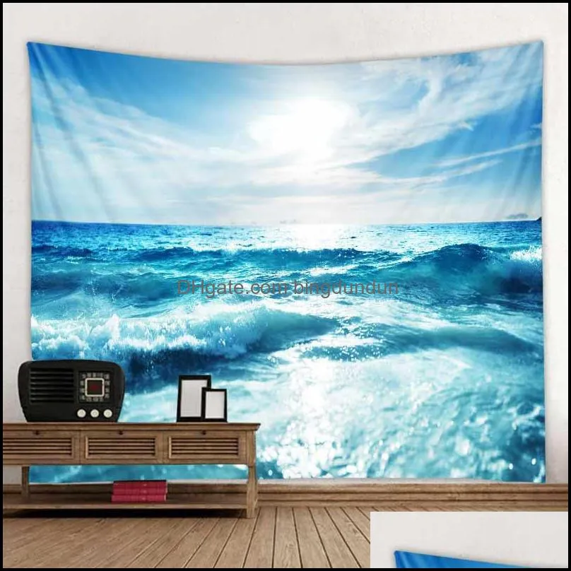 tapestries blue sea water tapestry mandala wall hanging boho bedroom rug couch blanket 6 size