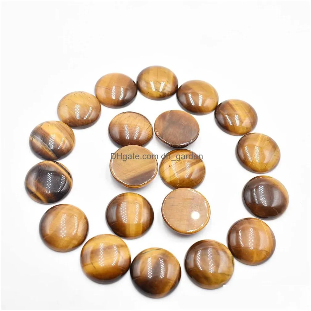 natural tiger eye stone charms rose quartz mixed 25mm round cabochon beads for diy jewelry making