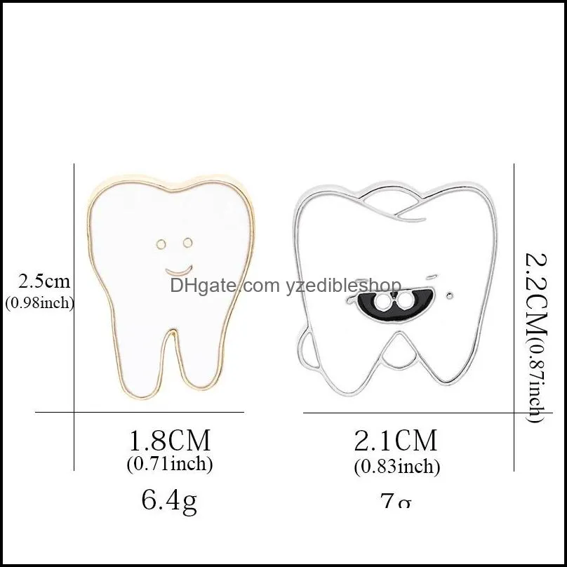 cute cartoon smile teeth brooch for boys lapel pin hat/bag pins denim shirt creative enamel pin brooch jewelry gifts for dentist