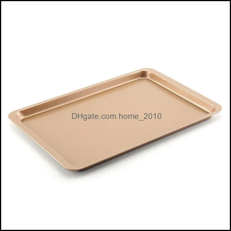 carbon steel baking sheet pan 14 inch cake cookie pizza tray baking sheet plate rose gold nonstick rectangle baking pan vt2016