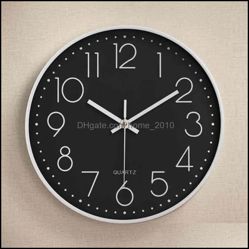 12 inches round mute digital scale wall clock 3d living room bedroom walls clocks home rooms decor hanging punch vtmeb1205