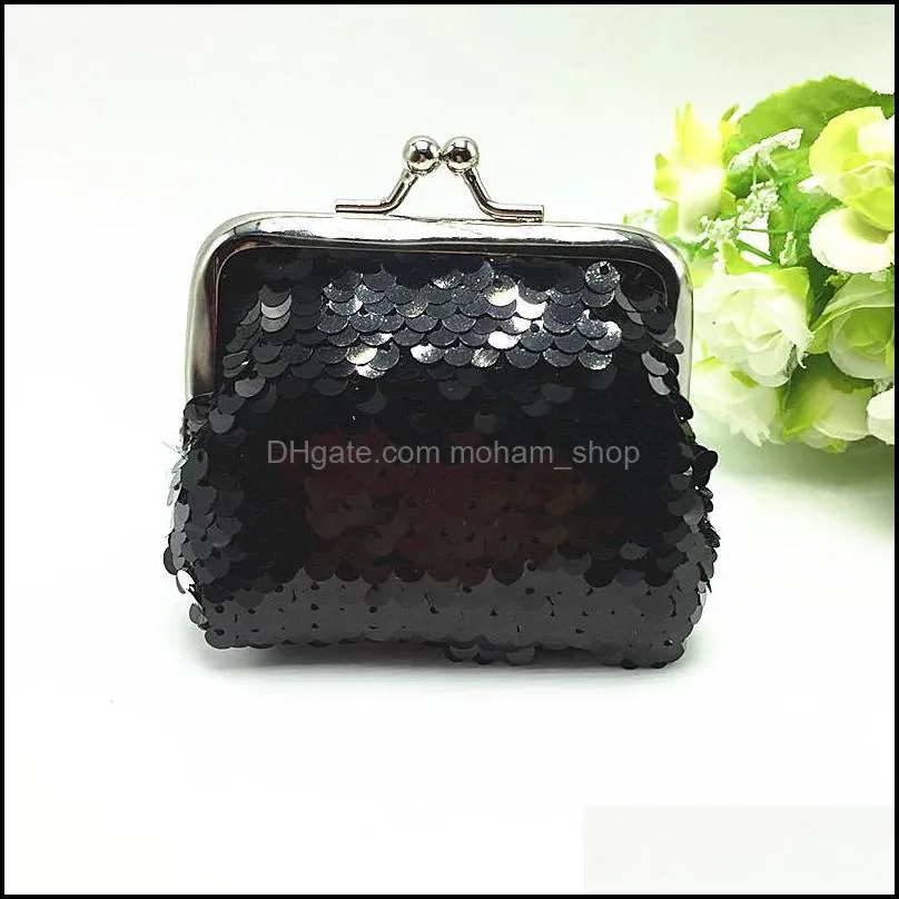  fashion sequins mini wallet clutch pouch portable women sequins coin purses handbags card holder keys earphone bags vt0085