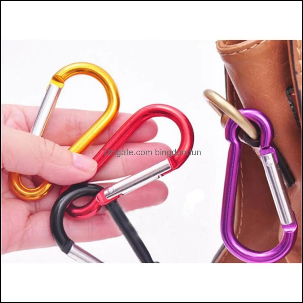 carabiner ring keyrings key chains outdoor sports camp snap clip hook keychain hiking aluminum metal convenient hiking camping clip on