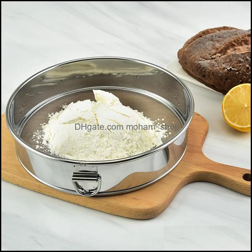 stainless steel manual flour sieve granulated sugar milk powder soy using kitchen pastry baking filter creative tools 