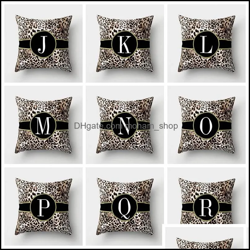 leopard pattern letters cushion cover decorative pillow case polyester 45x45cm throw home decor pillow cover